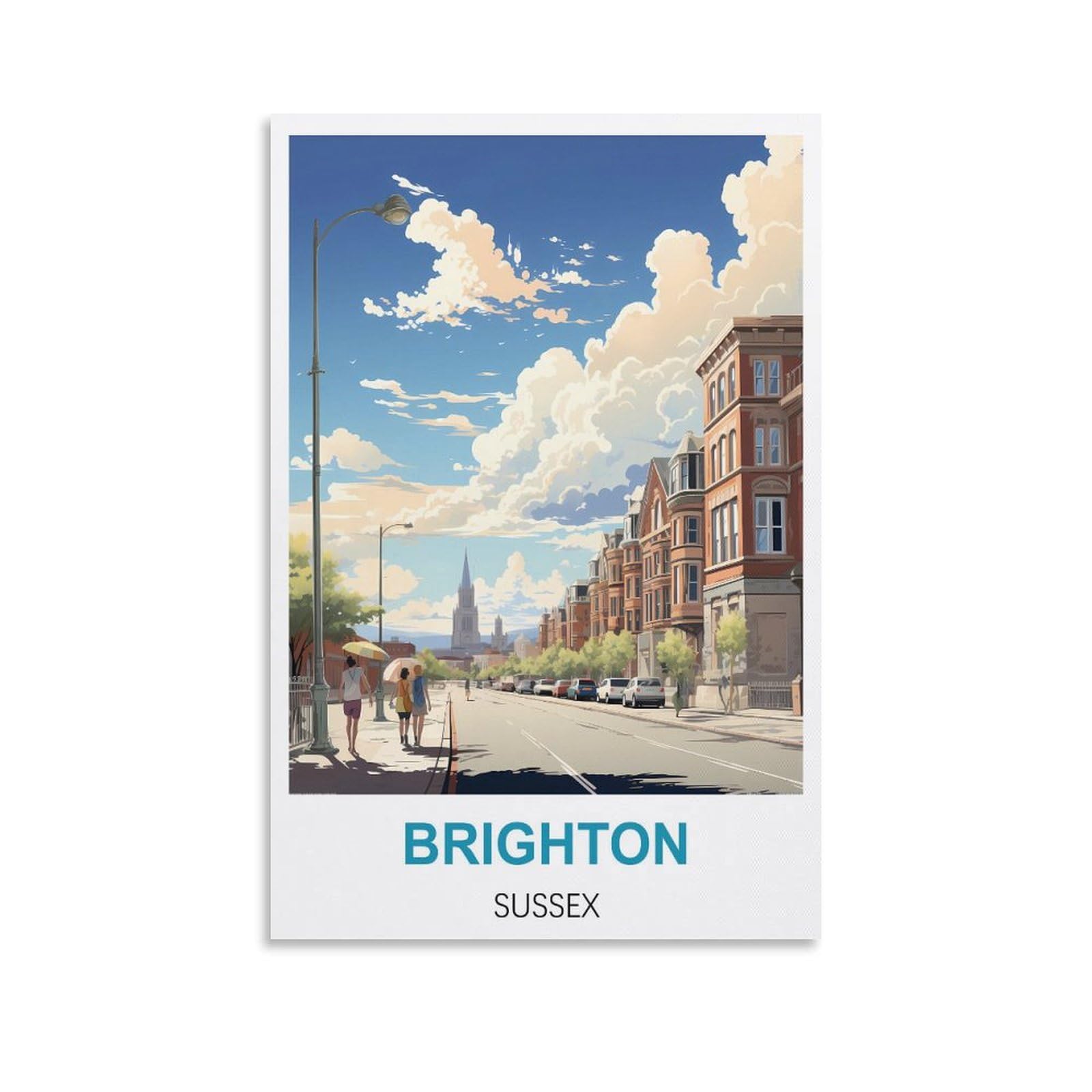Metal Sign Tin Sign,Brighton Sussex,Cave Signs Art Plaque Poster Wall Decor for Home Kitchen Bar Club Coffee Shop Orchard Decoration 15x30cm