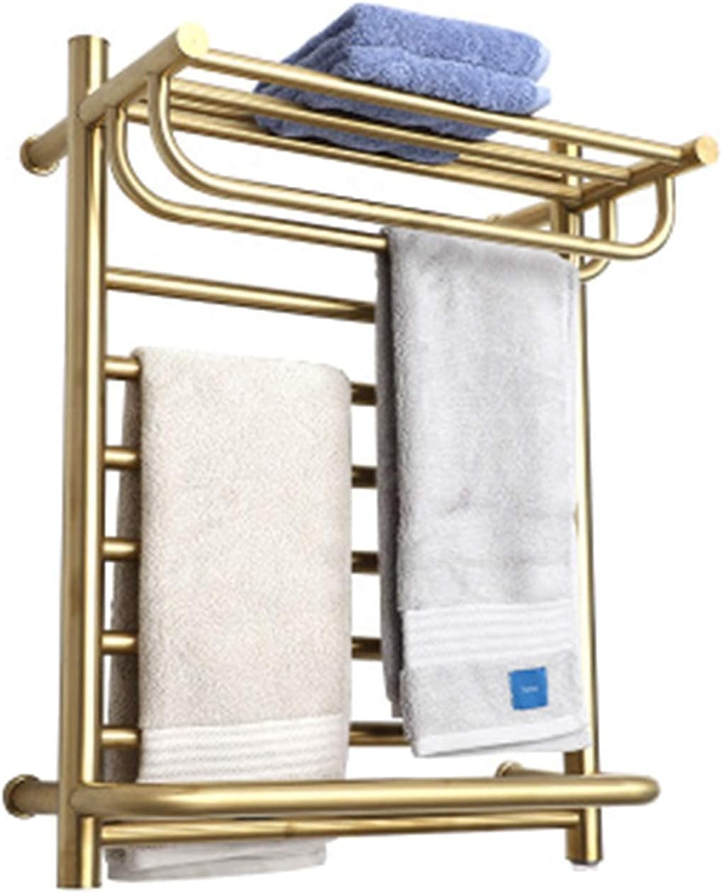 with Top Shelf Towel Warmer Electric Wall Mounted Towel Warmer Rail Heated Rack 304 Stainless Steel Towel Warmer Rack for Bathroom
