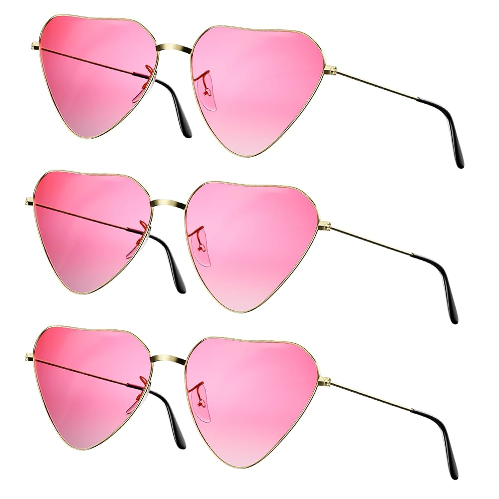 Occhiali Da Sole A Cuore Retro - 2 Pezzi Per Feste E Stile Hippie
