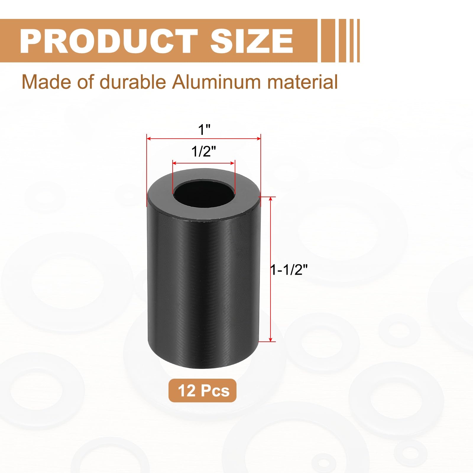 PATIKIL 12PCS Aluminum Spacers - Image 2