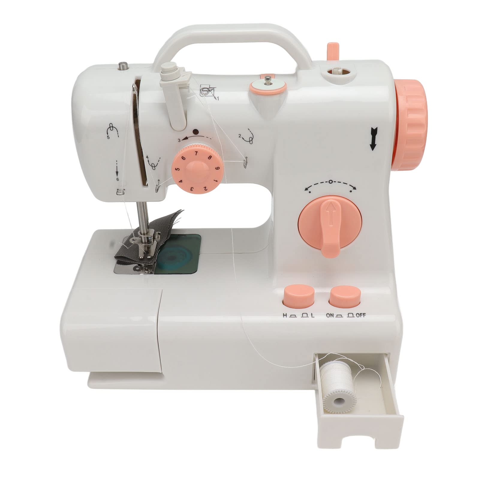 Mini Macchina da Cucire Elettrica Macchina da Cucire Portatile Alimentata a Batteria con Kit di Accessori per Principianti Casa Fai da Te Rammendo (Spina europea 220 V)