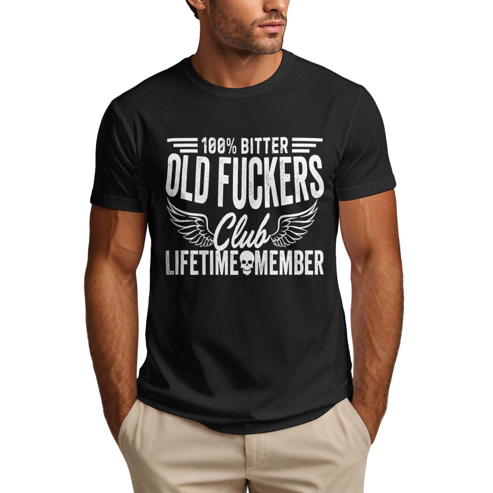 Aceprints Men's As Pic Old Fuckers Club Shirt Vintage 100% Bitter Lifetime Member T-Shirt