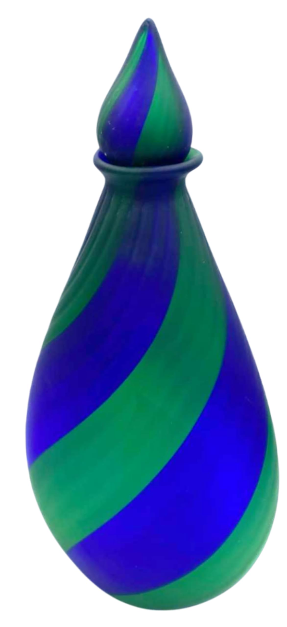 Bouteille FILIGRANA en verre de Murano bleu vert pour décoration chic
