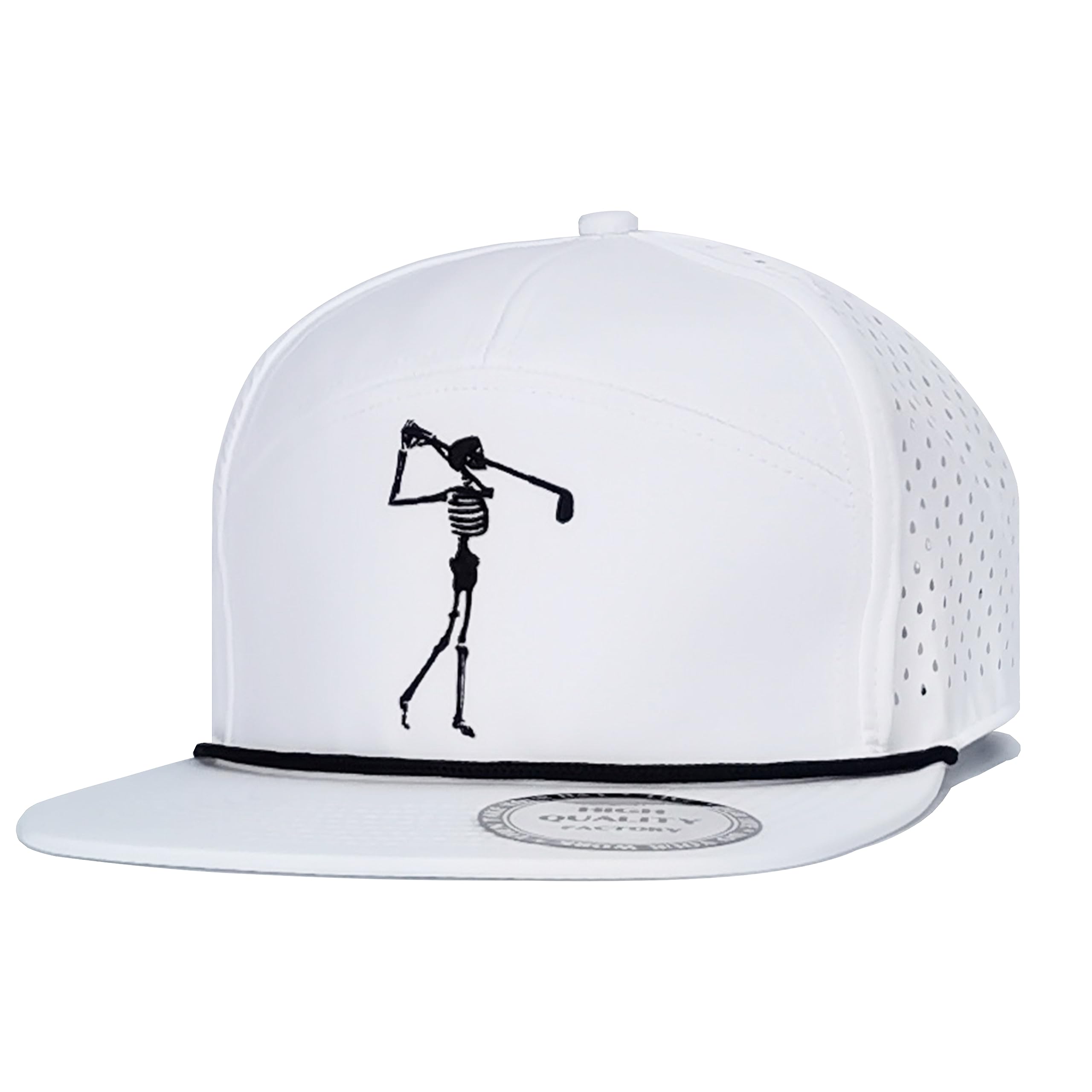 BamveioFunny Golf Hats Flat Bill for Men Women,Golf Gifts Skull Baseball Cap for Adults Humor
