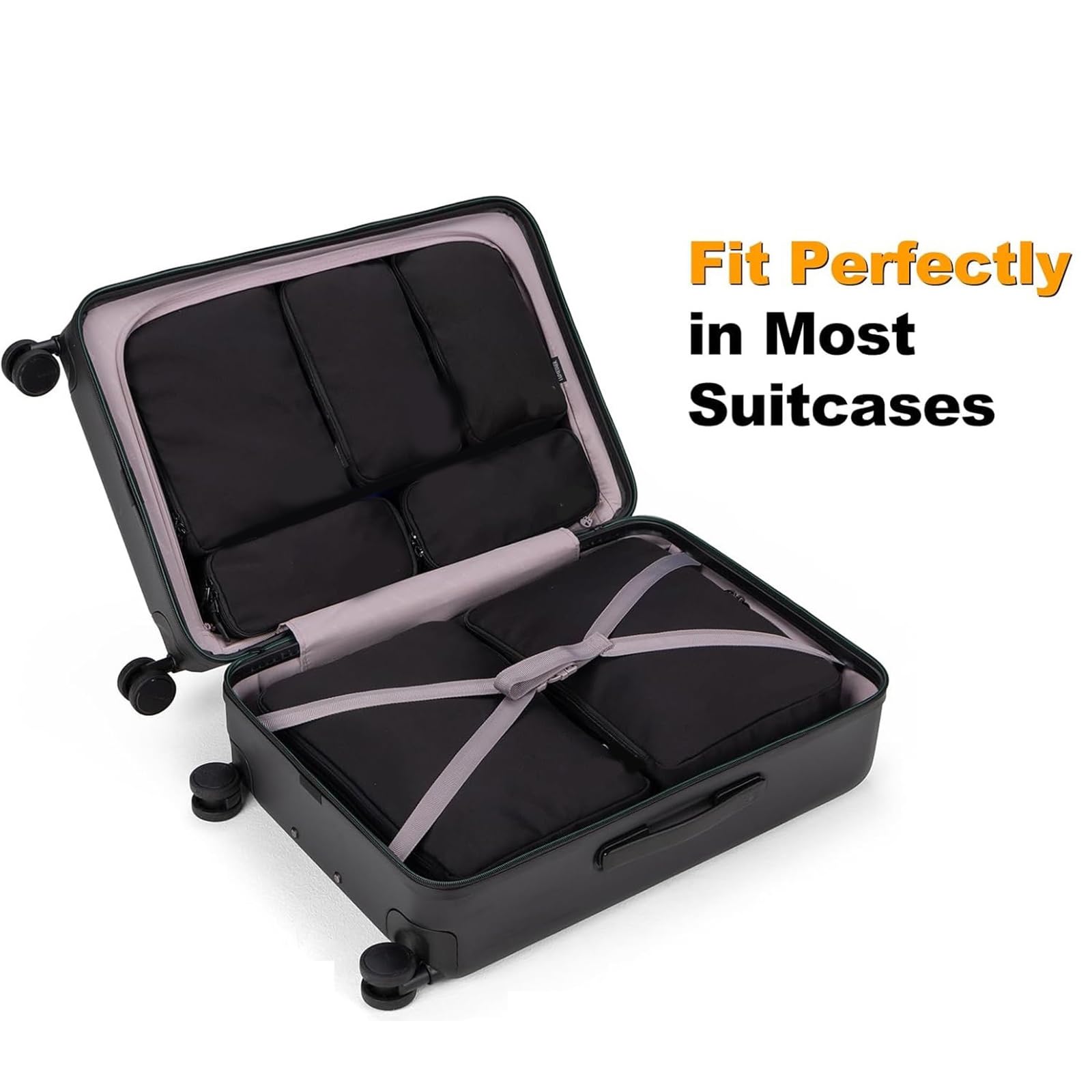 Set di 10 cubi di imballaggio comprimibili per valigie accessori da viaggio organizer per bagagli per imballaggi efficienti cubi da viaggio in poliestere
