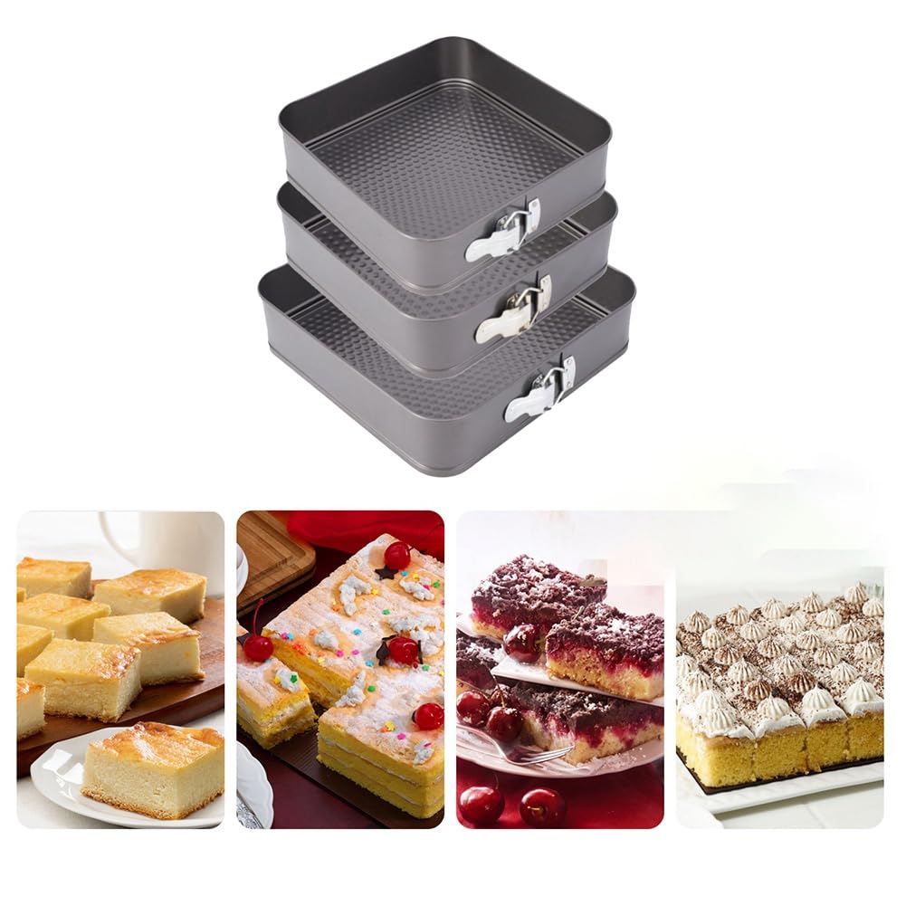 Molde para tartas de queso, antiadherente, cuadrado, de metal, a prueba de fugas, extraíble