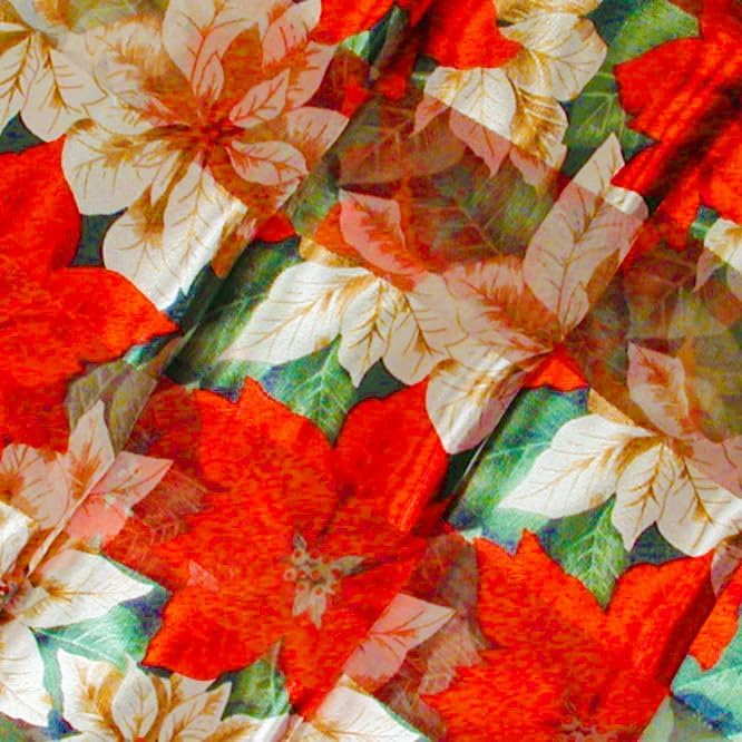 Bright Poinsettia Christmas Scarves with Removable Tag4