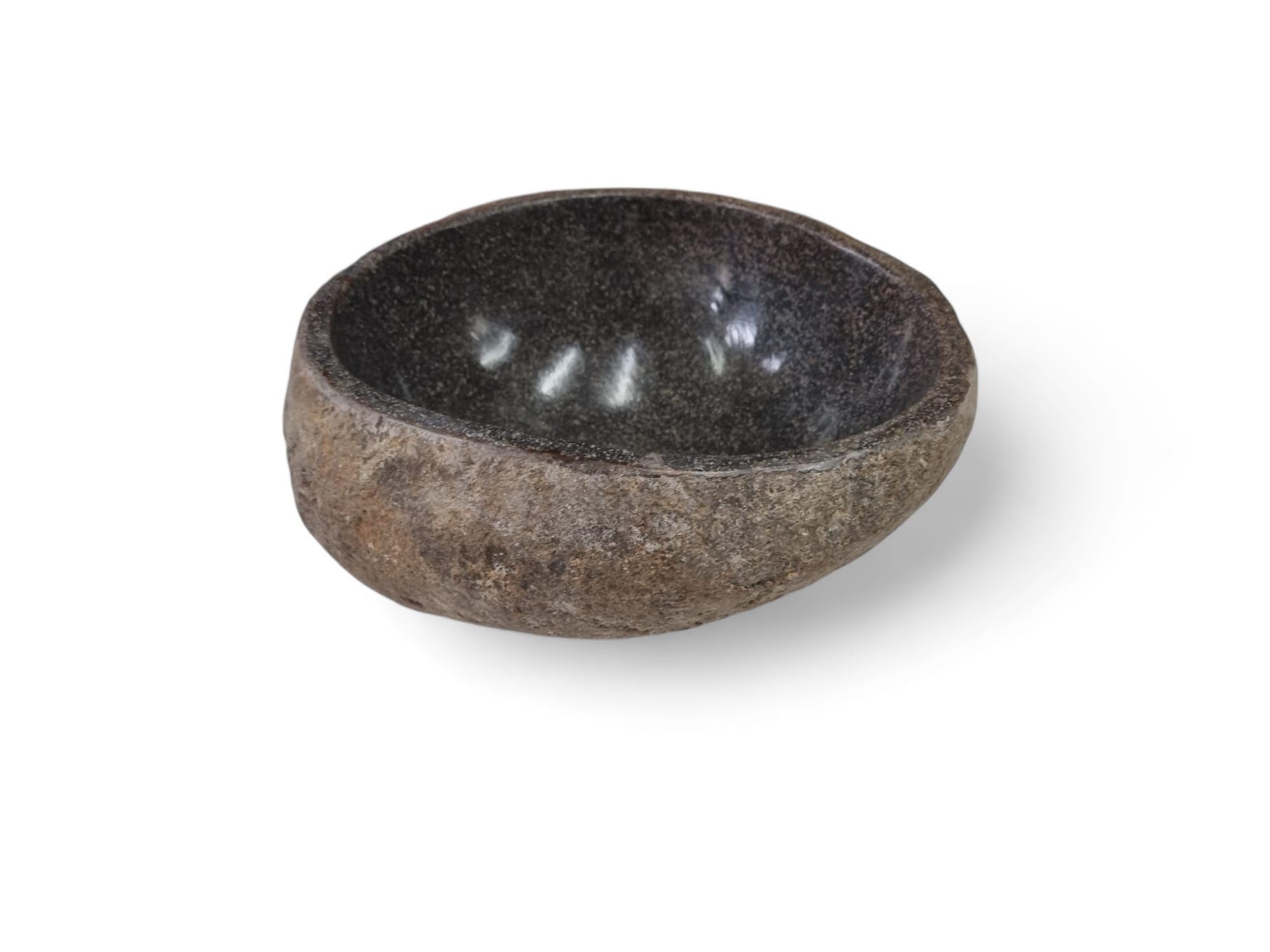 Lavabo en pierre naturelle, fabriqué à la main, en pierre de rivière, 20 cm
