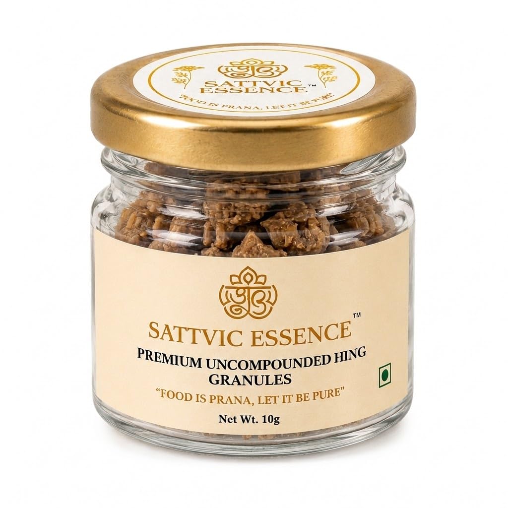 Sattvic Essence Premium Hing Granules |100% Pure Uncompounded Hing Granules | Authentic & Aromatic Asafoetida | No Wheat Flour | Natural Indian Spice for Cooking, Seasoning & Tadka |