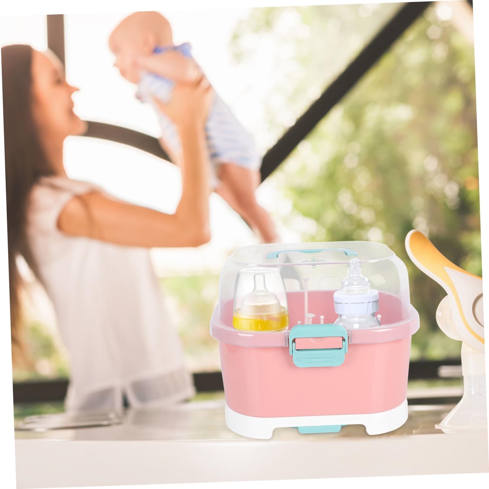 SUPVOX Scolabiberon Rete di Drenaggio Scatola Portaoggetti di Capacità Contenitore per Biberon Organizer da Cucina Realizzato in Materiale