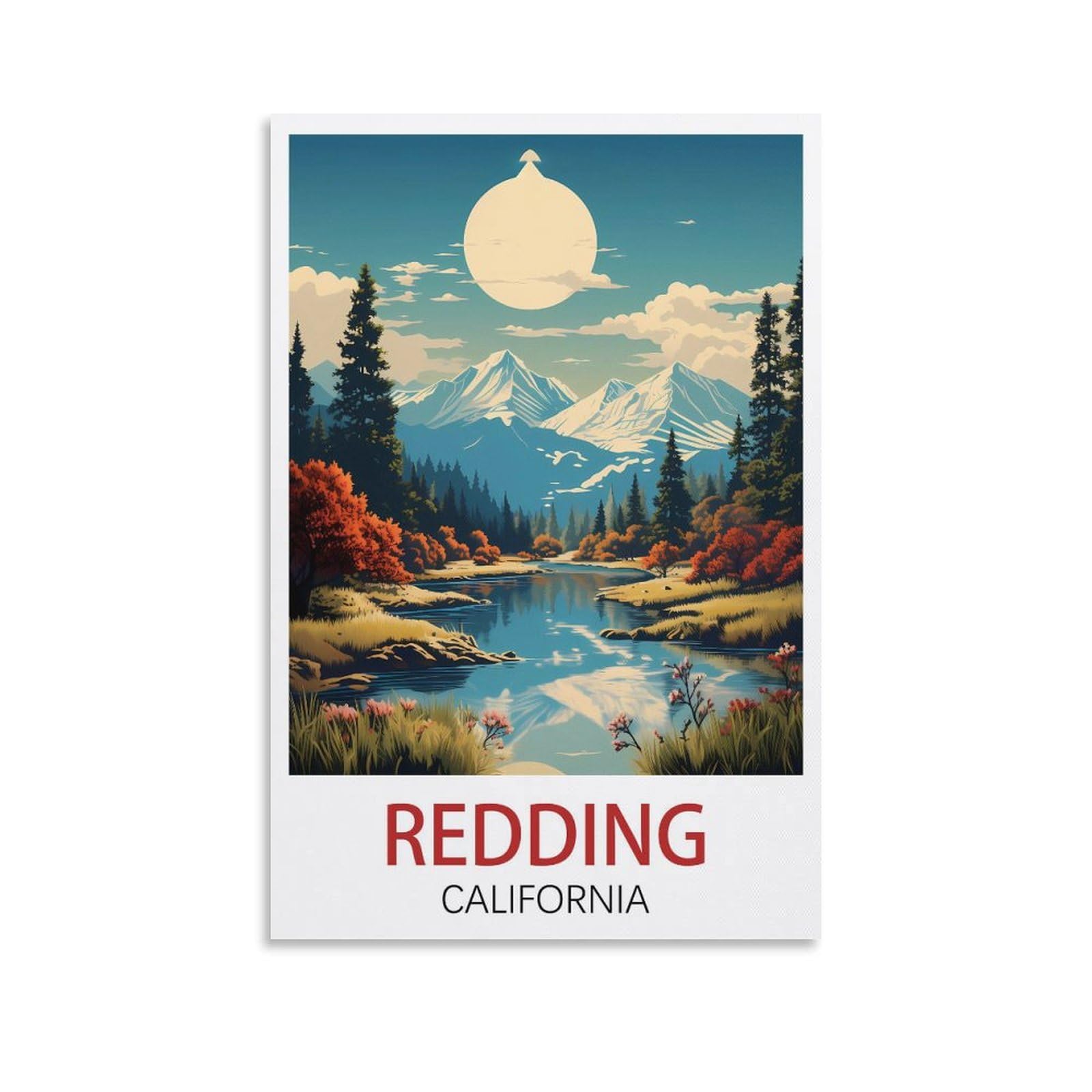 Vintage Metal Tin Sign for Cafe Vintage Signs Home Kitchen Rustic Travel Metal Signs Wall Art Decor Redding California Posters 30x30cm