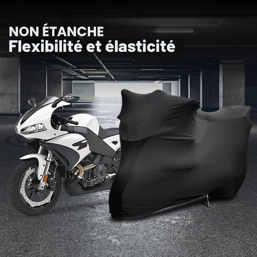 Erato Couverture de Moto Intérieur Housse Élastique Stretch 295x109x140 cm