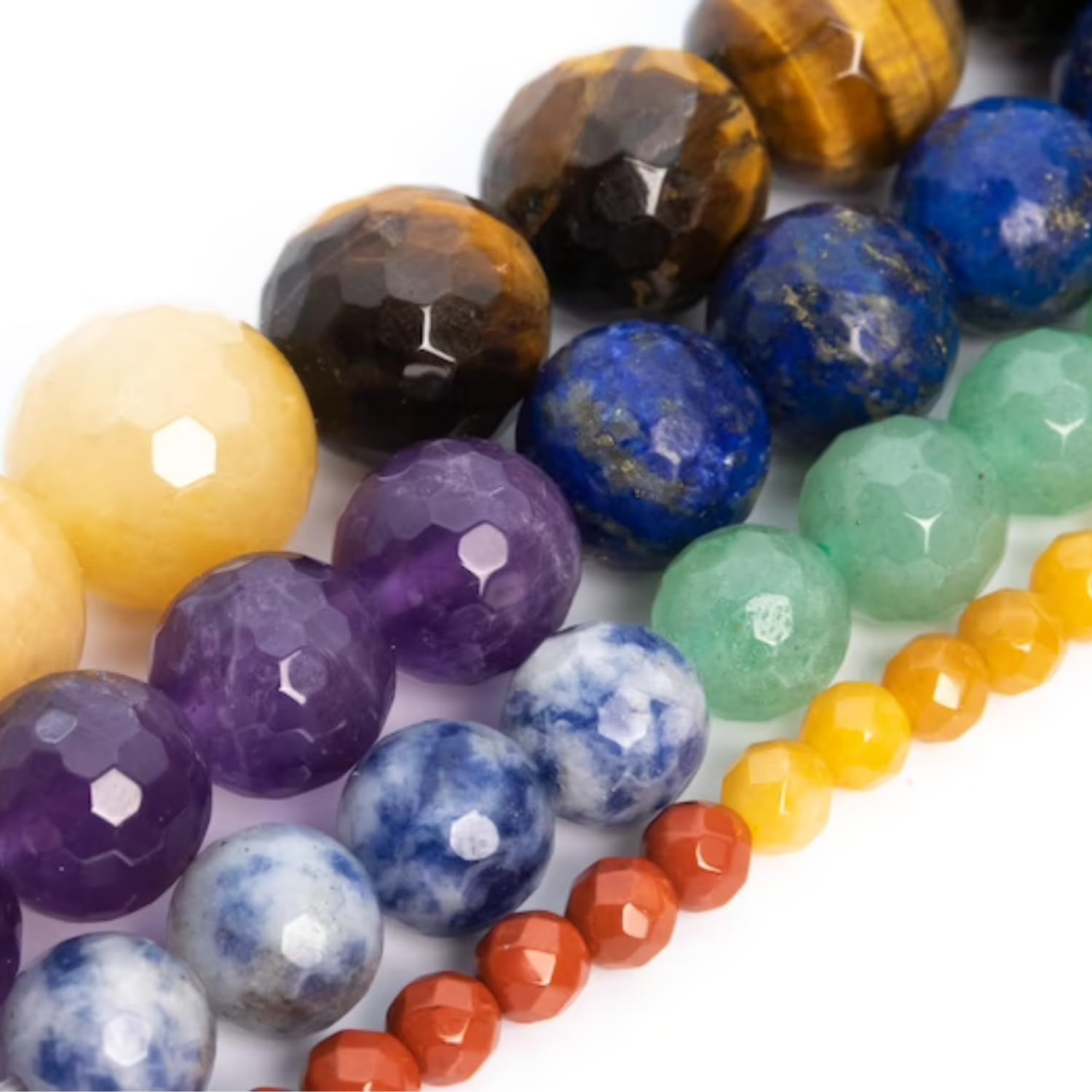 DIYSM Natural Gemstone Faceted Round Loose Strand Beads for DIY Jewelry Making Strand 15" (6MM, 7 Chakra Multicolour) (B0CSWDKP29) Amazon Price History, Amazon Price Tracker