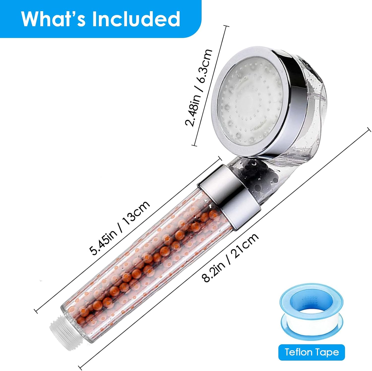 Temperature Controlled 3-color Changing Shower Head Kit, Water