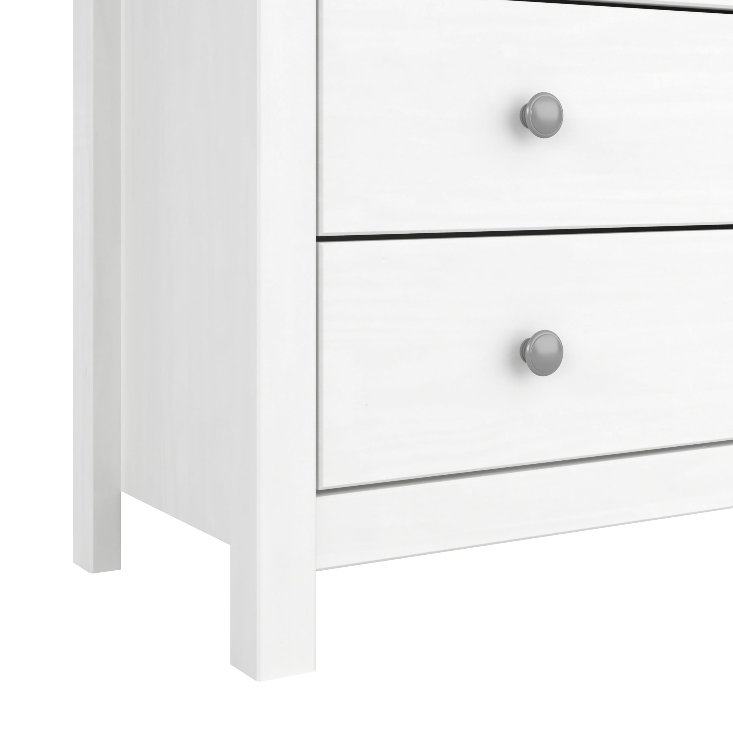 Cómoda Tabac de Madera Maciza de Pino Natural Blanco Lavado – 4 Cajones – Cajonera Dormitorio y Salón – Mueble Auxiliar de Almacenaje – 78,5x75x35 cm – Serie Alme – Robusta y Duradera