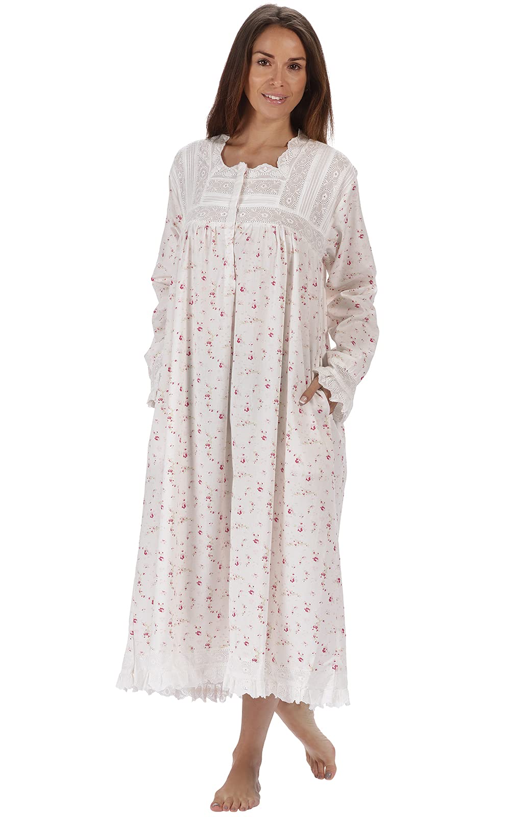 The 1 for U 100% Cotone Praire Stile Camicia da Notte con Tasche - Henrietta XS - XXXXL