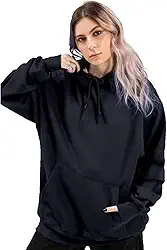 Blusa de Frio Moletom Liso Colorido Feminino Hyve Com Capuz E Bolso Canguru