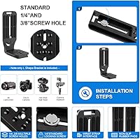 Vista 8 de (Real Single One) Cámara DSLR Soporte L Placa de liberación rápida Vertical Horizontal Trípode de conmutación Compatible con Canon Nikon Sony DJI