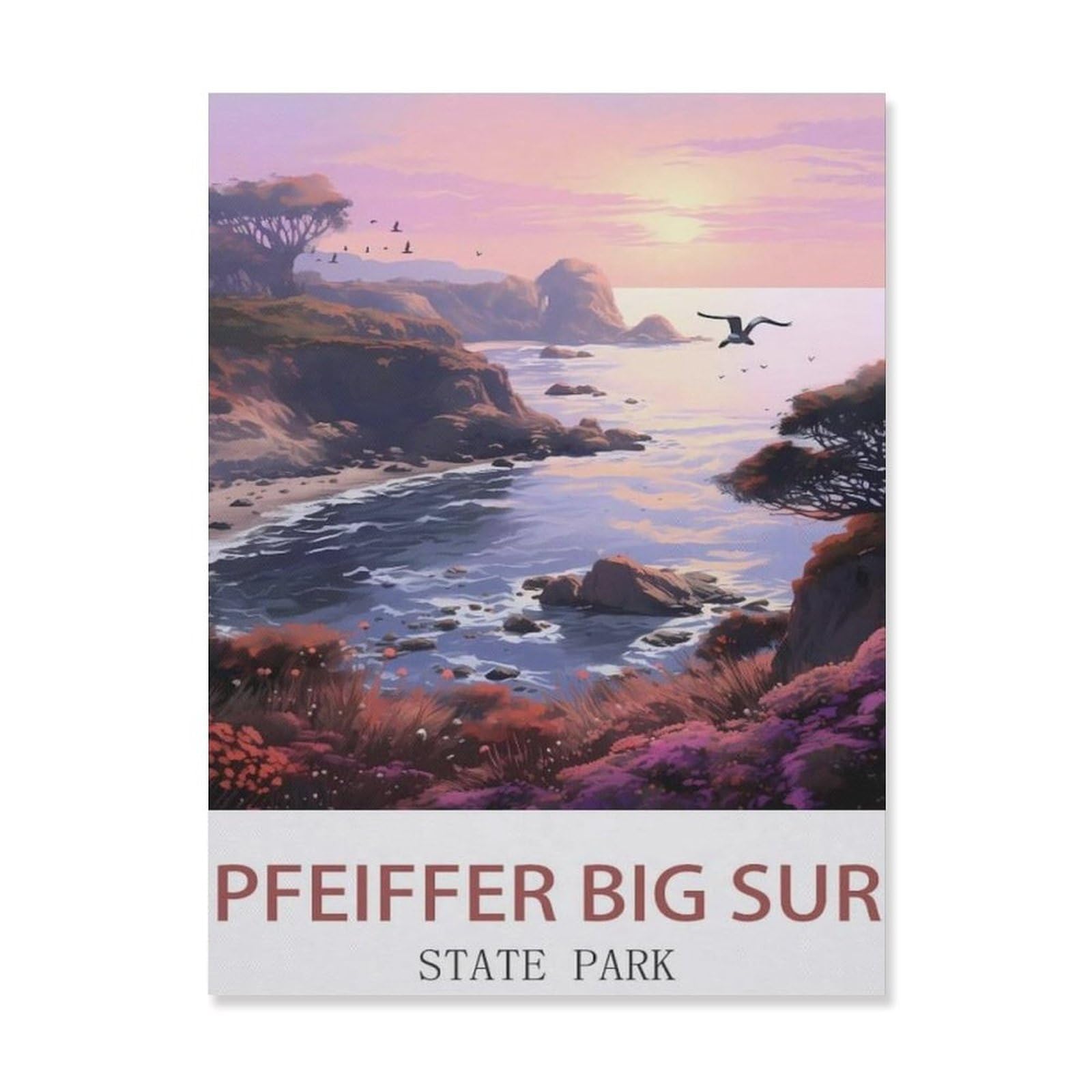Pfeiffer Big Sur State Park，Funny Toilet Poster Sign, Vintage Metal Tin Sign, Bathroom Poster, Bathroom Decor, Home Wall Decor Art Tin Sign Plaque(15x30cm）6x12 inch-EF44