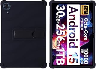 For URAO G140Lタブレットケース14インチ,柔らかいシリコン製カバーです,耐衝撃性,URAO G140L用ケースカバー,調節可能なブラケットです,子供用保護ケース,全面保護。 (ブラック)