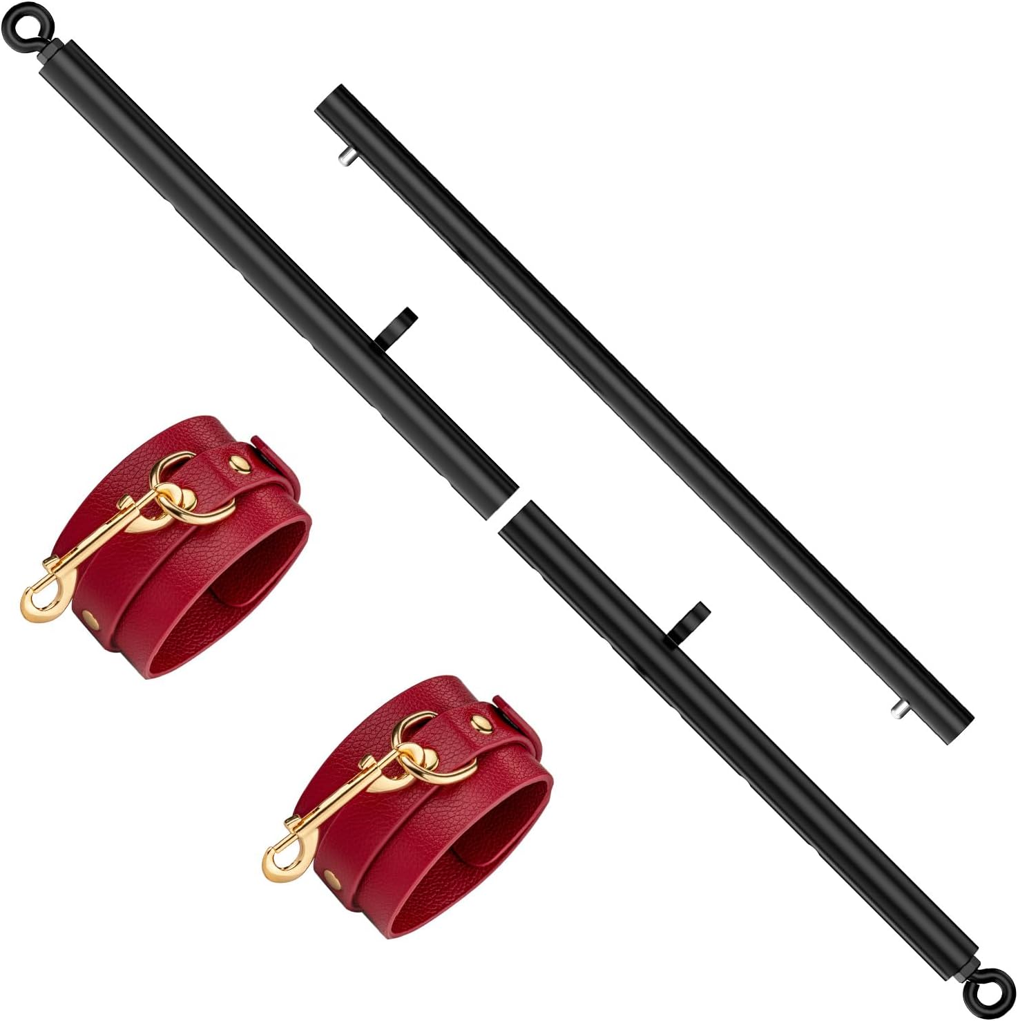 Heavy Duty Stainless Steel Expandable Spreader Bar with 2pcs PU Adjustable Straps, Sports Aid Training Fitness Gear Pilates Aid Kit,Home Indoor Sports Yoga Set