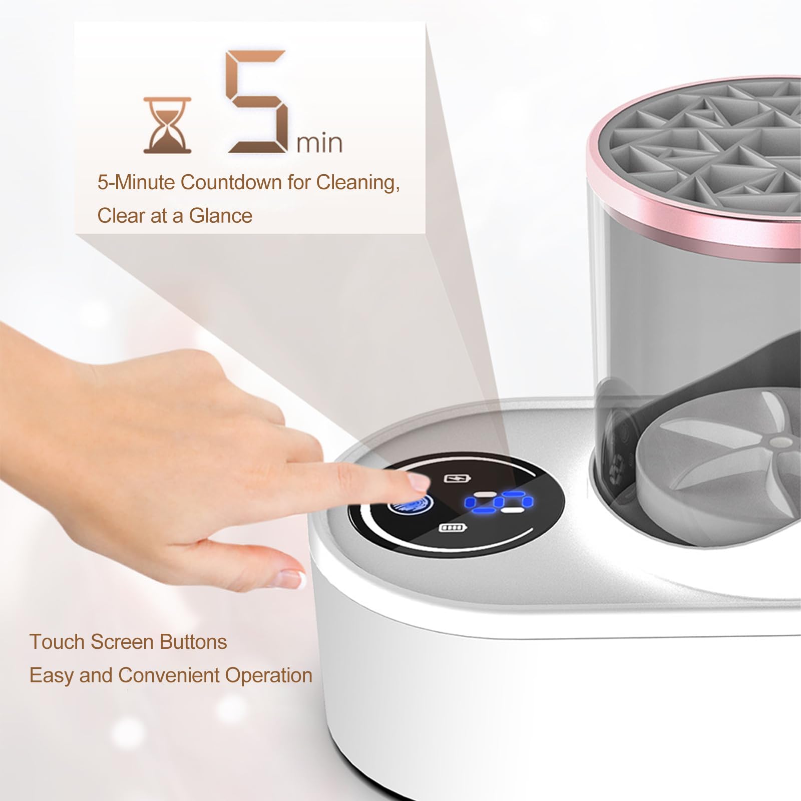 Maquina Limpiadora de Brochas de Maquillaje Máquina de Almacenamiento de Brochas de Maquillaje Limpiador Brochas Electrico Limpiador Eléctrico Brochas de Maquillaje Limpieza de Brochas de Maquillaje