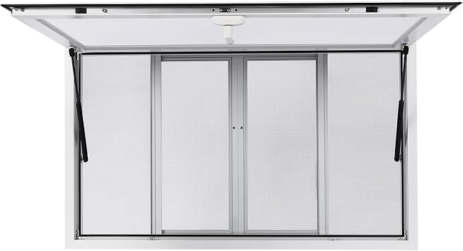 Food Concession Window, 50X30 inch, Truck Awning Alloy Aluminum Truck with 4 Horizontal Sliding Screen Windows for Food Trucks Concession Trailers Up to 85 Degrees 50X30 W/ 4 Window