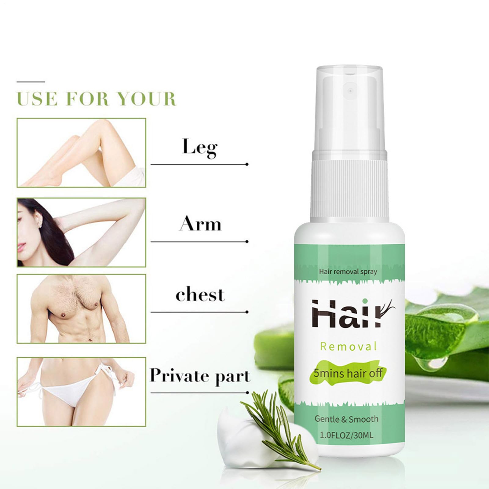 Hair Off spray do depilacji, spray do depilacji, hormonalny krem do depilacji twarzy, dla kobiet, nadaje się do skóry wrażliwej