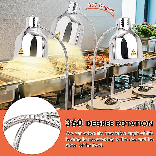 Lampe de conservation de la chaleur des aliments 2 x 250 W réglable