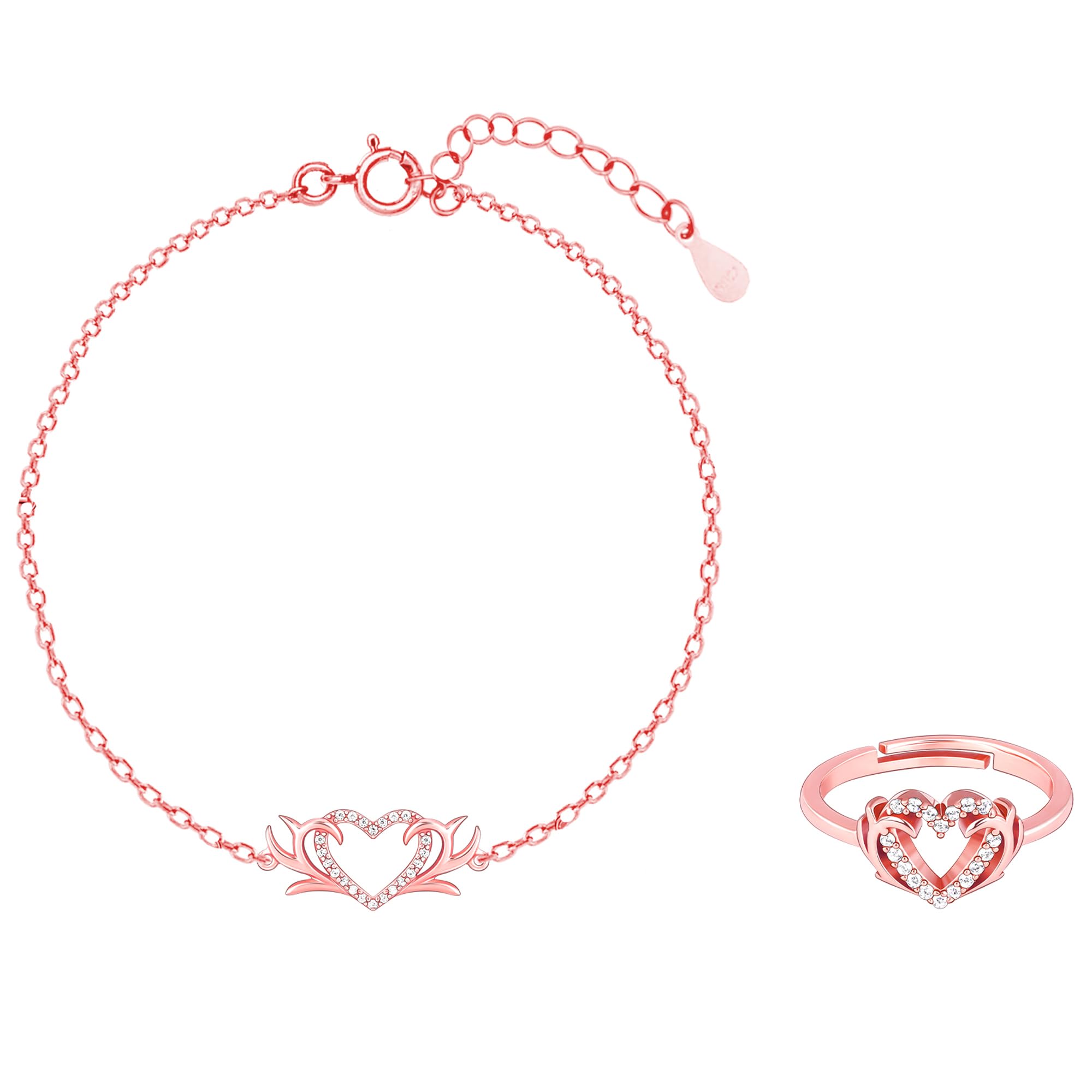 GIVA 925 Rose Gold Intertwined In Love Bracelet, Adjustable|Gift for Girlfriend, Gifts for Women and Girls|With Certificate of Authenticity and 925 Stamp |6 Months Warranty (B0BSFWJT4F) Amazon Price History, Amazon Price Tracker