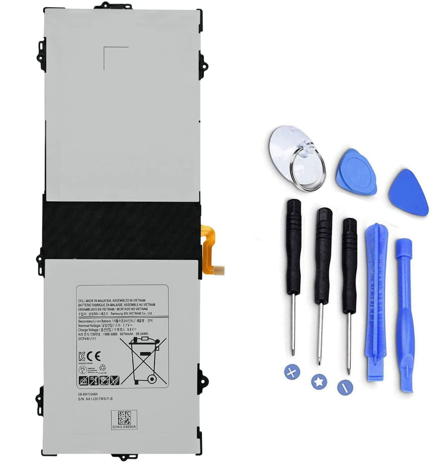 EB-BW720ABA EB-BW720ABE Batería para Ordenador portátil | Recambio para Samsung ChromeBook Plus V2 XE520QAB XE521QAB Galaxy Book 12" SM-W720 SM-W723 SM-W728 Series(7.7V 39.04Wh)