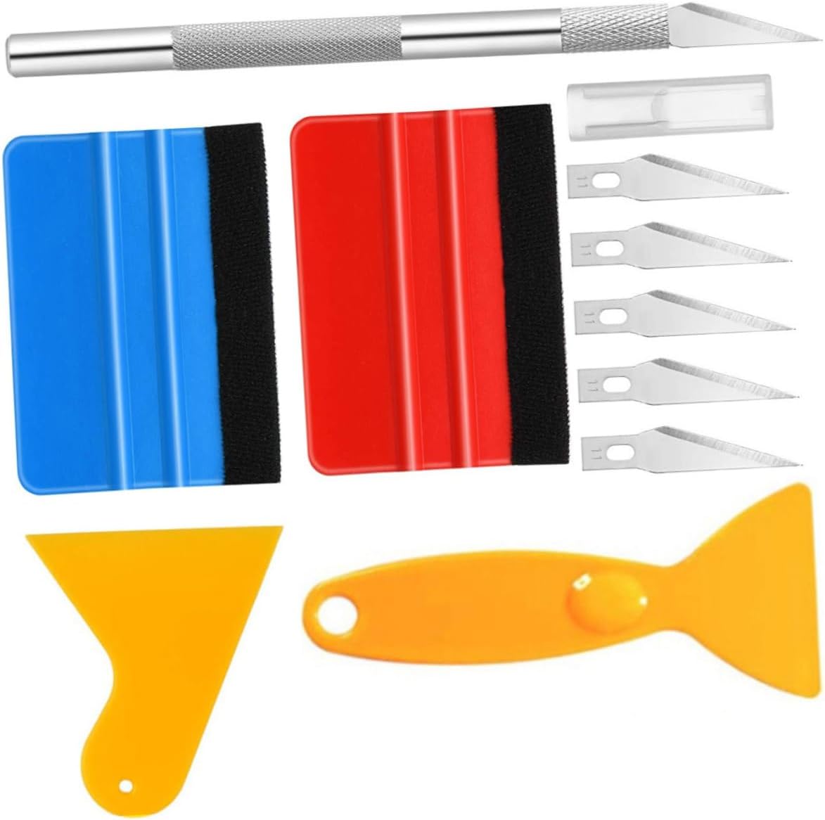 Zerodeko 1Set Window Tint Film Tool Practical Car Tinting Kit Durable Felt Squeegees for Vinyl Wrap Film Application High Efficiency Safety for Car Window Tinting