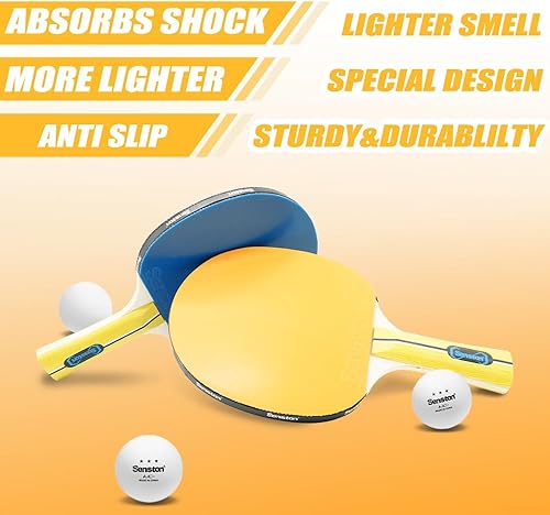 Miniatura 5 de Senston Paletas de ping pong juego de 4 palas de ping-pong de moda, perfectas para familiares y amigos  Las mejores paletas de tenis de mesa