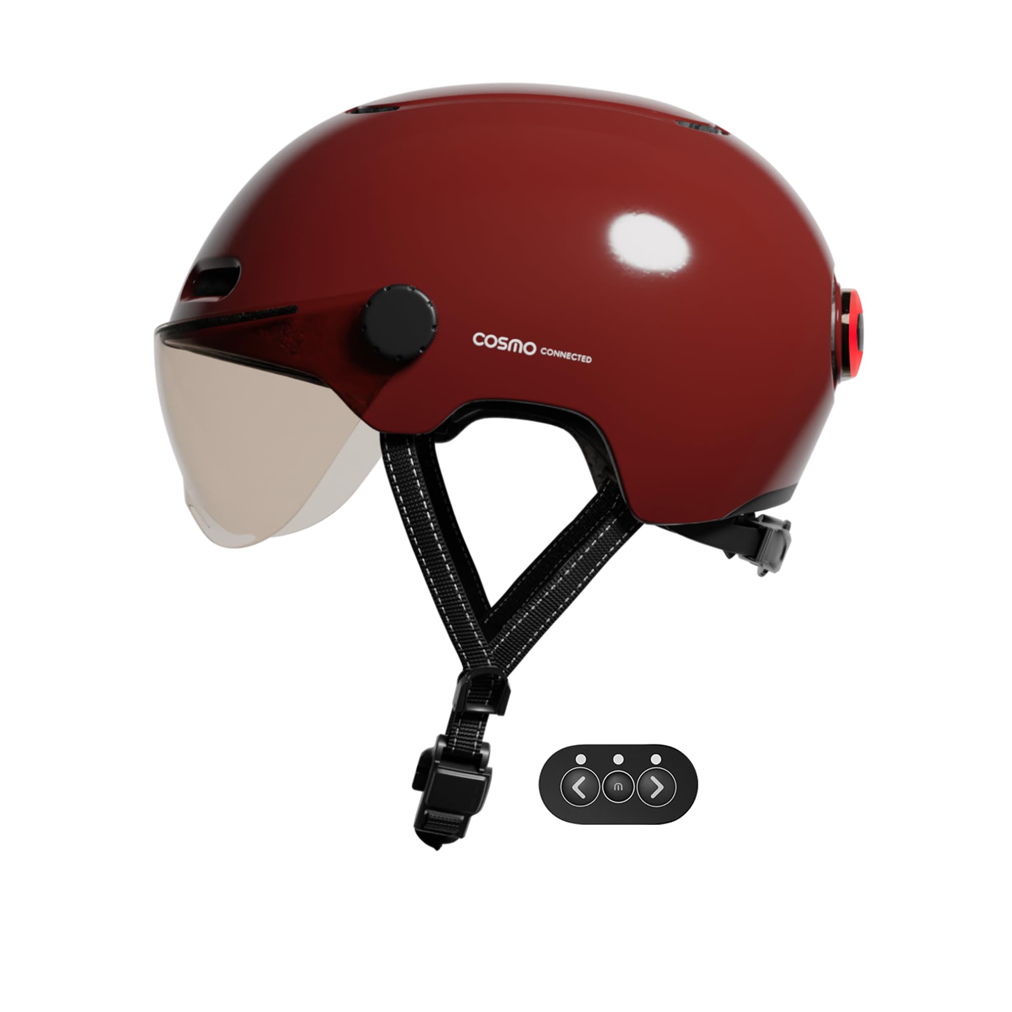 Cosmo Connected Cosmo Fusion+ Casque Intelligent Vélo Trottinette Visière Adulte Clignotants Feu Freinage Automatique Détection Chute