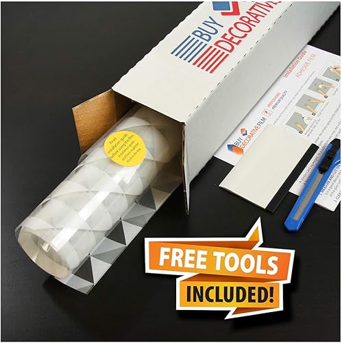 Miniatura 2 de BDF 4WHTRI - Lámina decorativa para ventana, triángulo blanco (36 pulgadas x 22 pies)