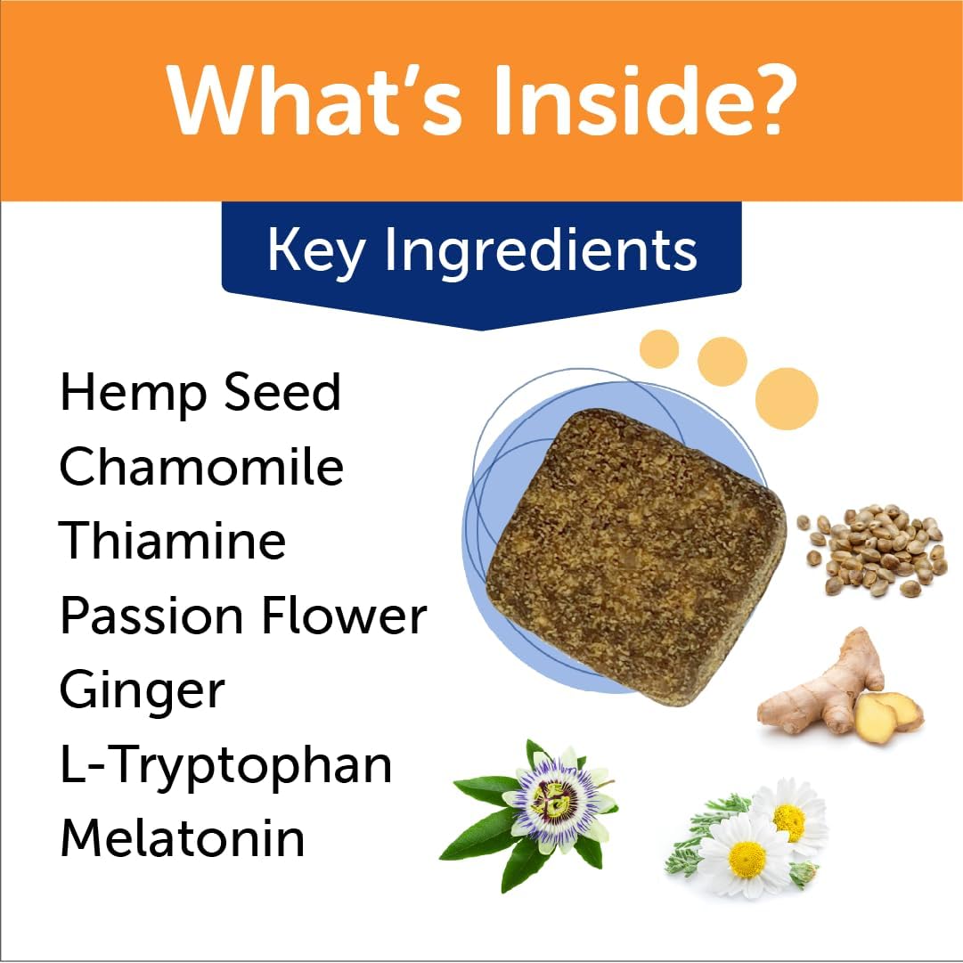 ThunderBites Hemp Calming Chews For Dogs, Everyday Use Can Help Relieve Stress from Separation, Storms, Fireworks & Travel (180 Count), Formerly ThunderWunders