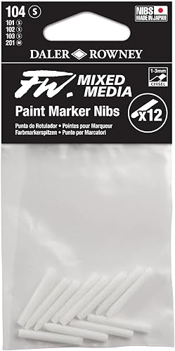FW - Puntas de rotulador de pintura mixta 12 puntas de repuesto para bolígrafos de 1 a 0.118 in (0.039-0.118 in), punta de cincel para marcadores