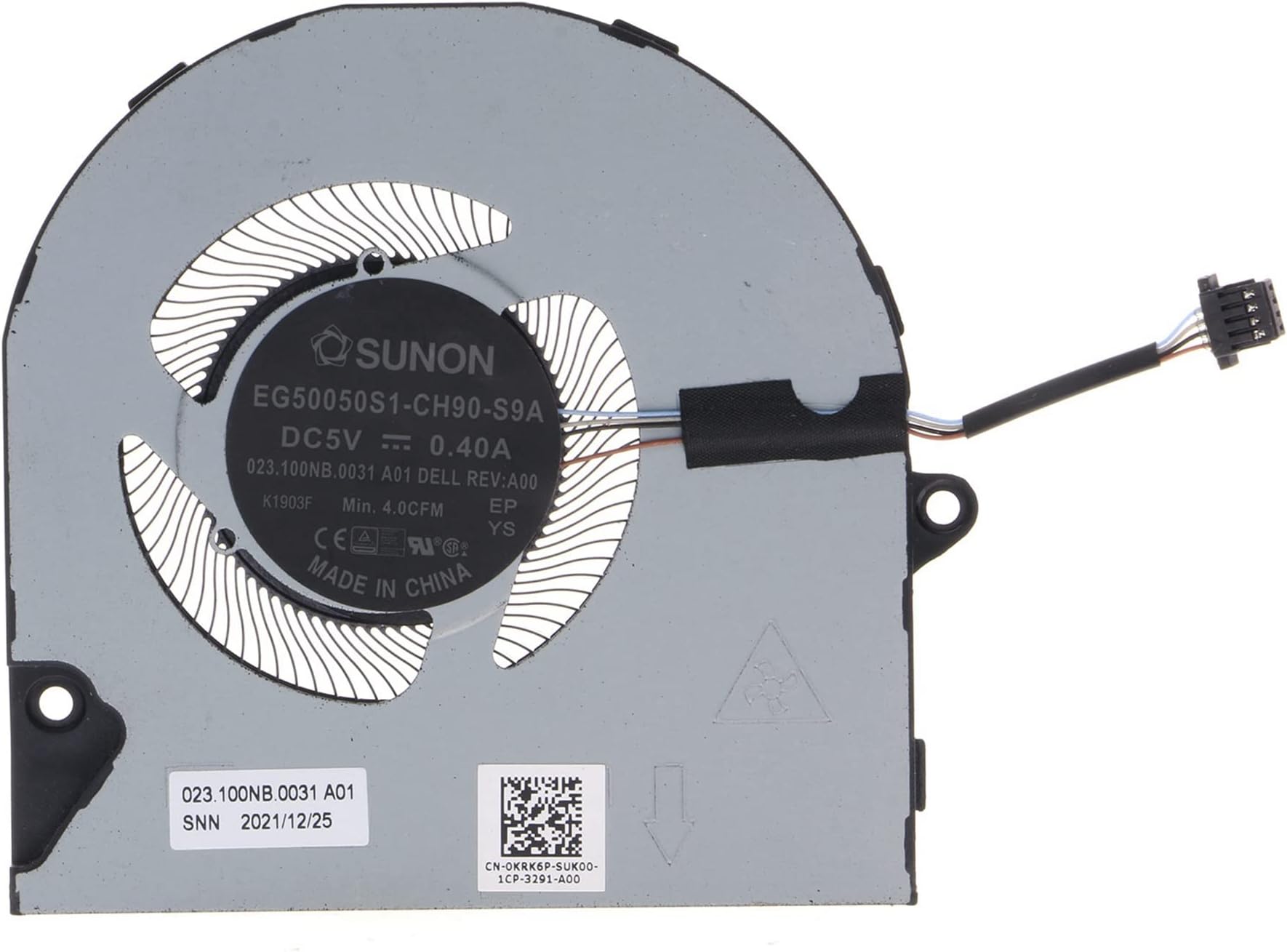 Replacement CPU Cooling Fan for DELL Inspiron 15 5510 5515 5518 Inspiron 14 5410 5415 7400 7415 2-in-1 2021 Model 0KRK6P KRK6P