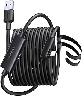 UGREEN Cable de Link 5M Compatible con Quest 3 2 Pro Pico 4 y PC Steam VR 5Gbps Transferencia de Datos USB 3.0 tipo C Puerto de Carga USB C Separado Para Auriculares VR
