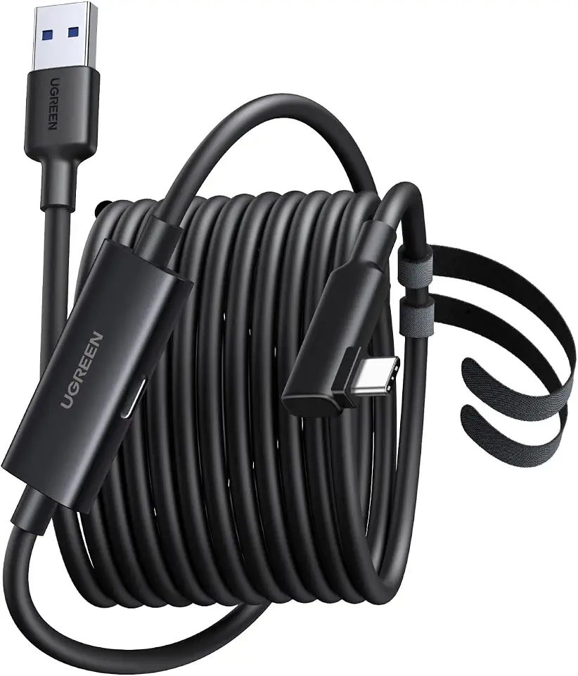 Ugreen VR Link USB C Cable 5M, 5Gbps, Signal Amplifier, Right Angle L Shape | USB 3.2 Gen1 5Gbps Data Transfer, Compatible with Quest 3/Quest 2/Pico 4 , iPhone 17, Galaxy S26, MacBook