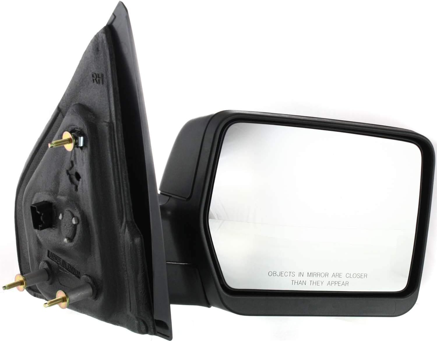 Kool Vue Power Mirror compatible with Ford F-150 04-08 Right and Left Side Manual Folding Non-Heated New Body Style Textured Black