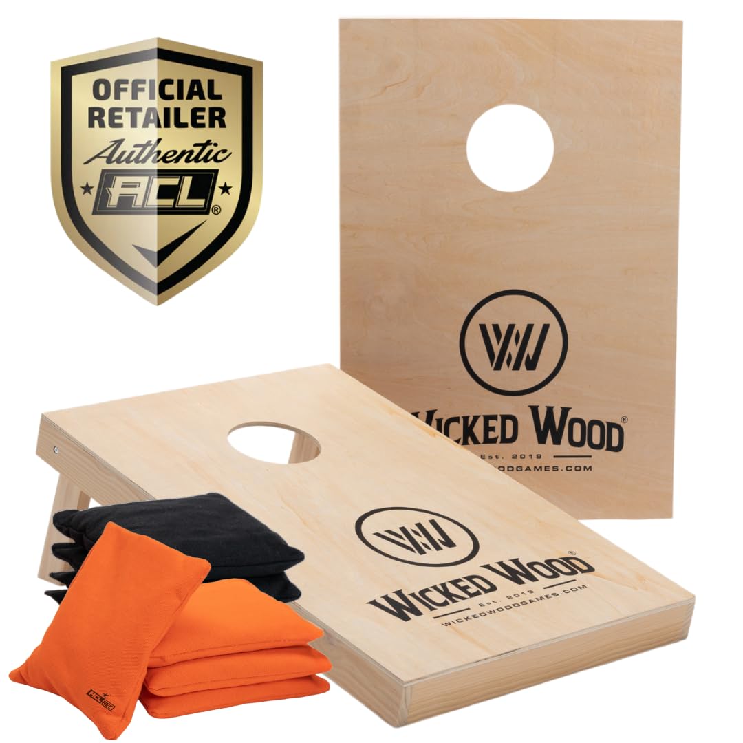 Official Cornhole Set 90 x 60 cm - Red Zone - 2 Cornhole Boards - 2 x 4 Cornhole Bags - Carrying Bag Included - MDF - Premium Quality (90x60 - Wood)