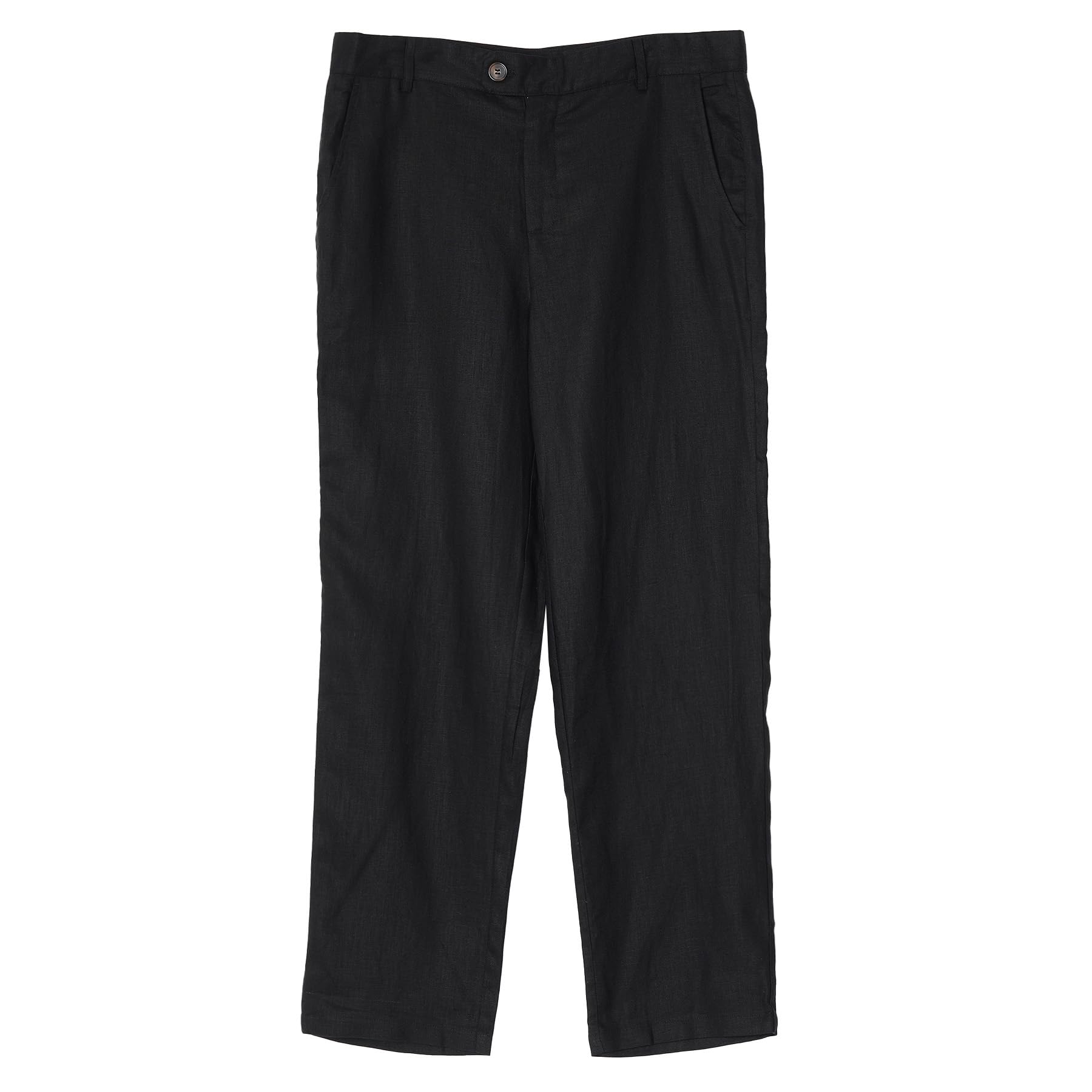 Mens 100 Linen Pants Smart Casual Trousers Summer with Pockets