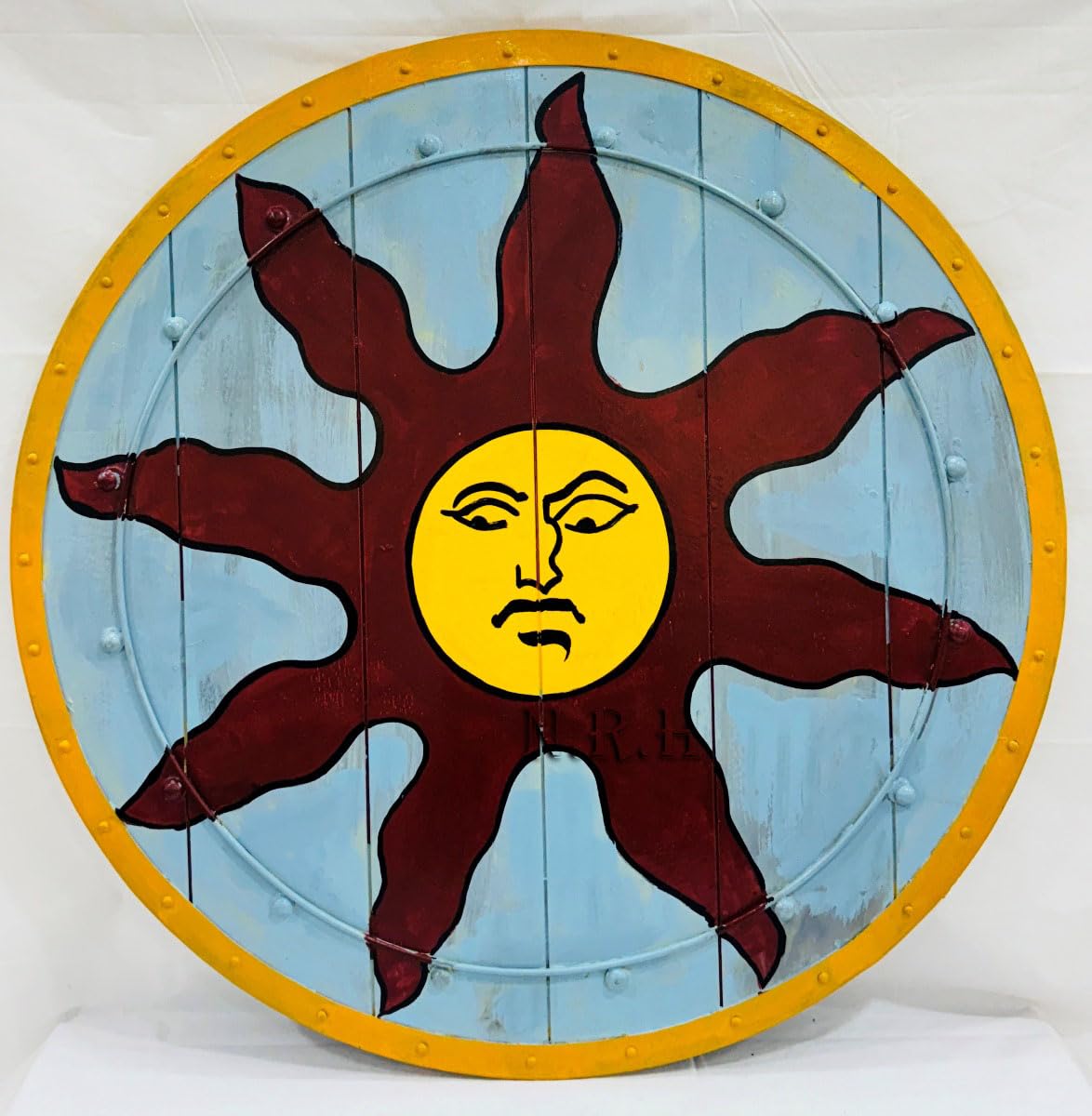 Nautical Replica Hub Sunlight Battleworn Shield - Dark Souls Shield - Solaire shield - Display Wall Hanging - Cosplay Display LARP Reenactment