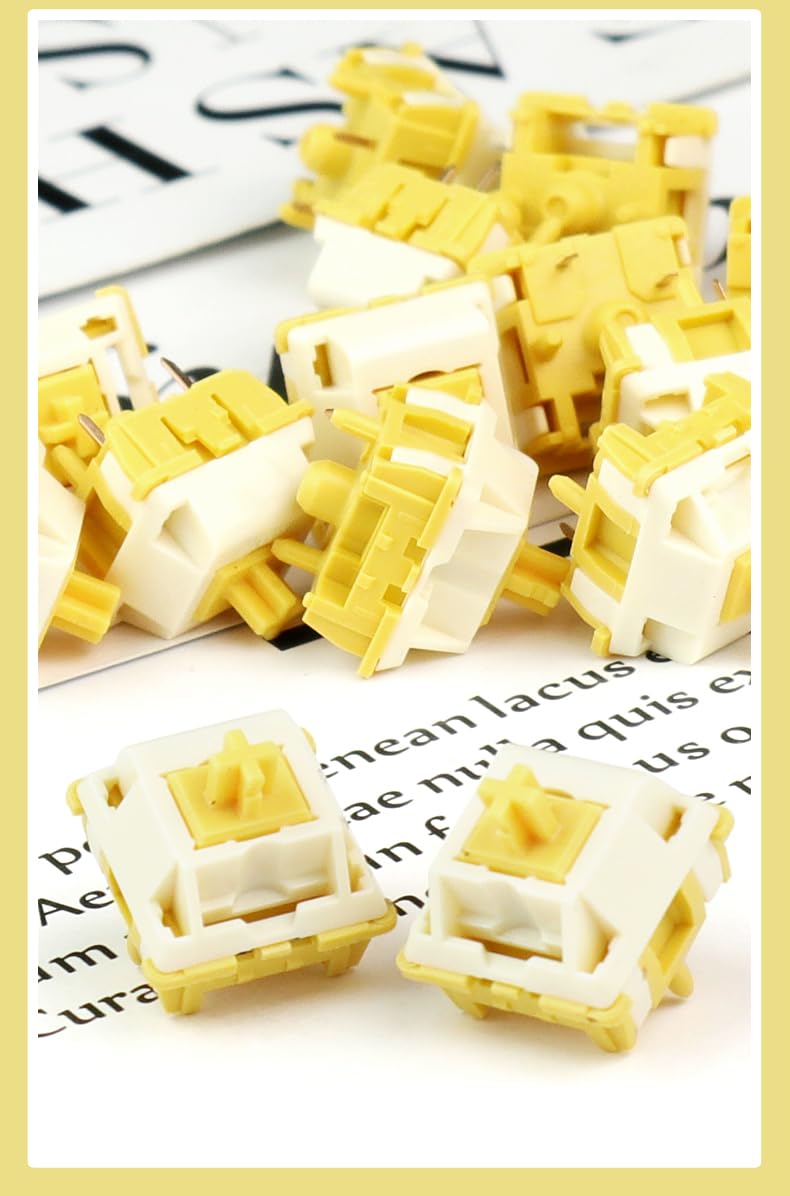 KPREPUBLIC MDragon Commutateur linéaire à tige MX 33 g, 40 g, 42 g, 50 g pour clavier mécanique de jeu, pré-lubrifié POM PC PA66 (MilkDragon Switch x90)