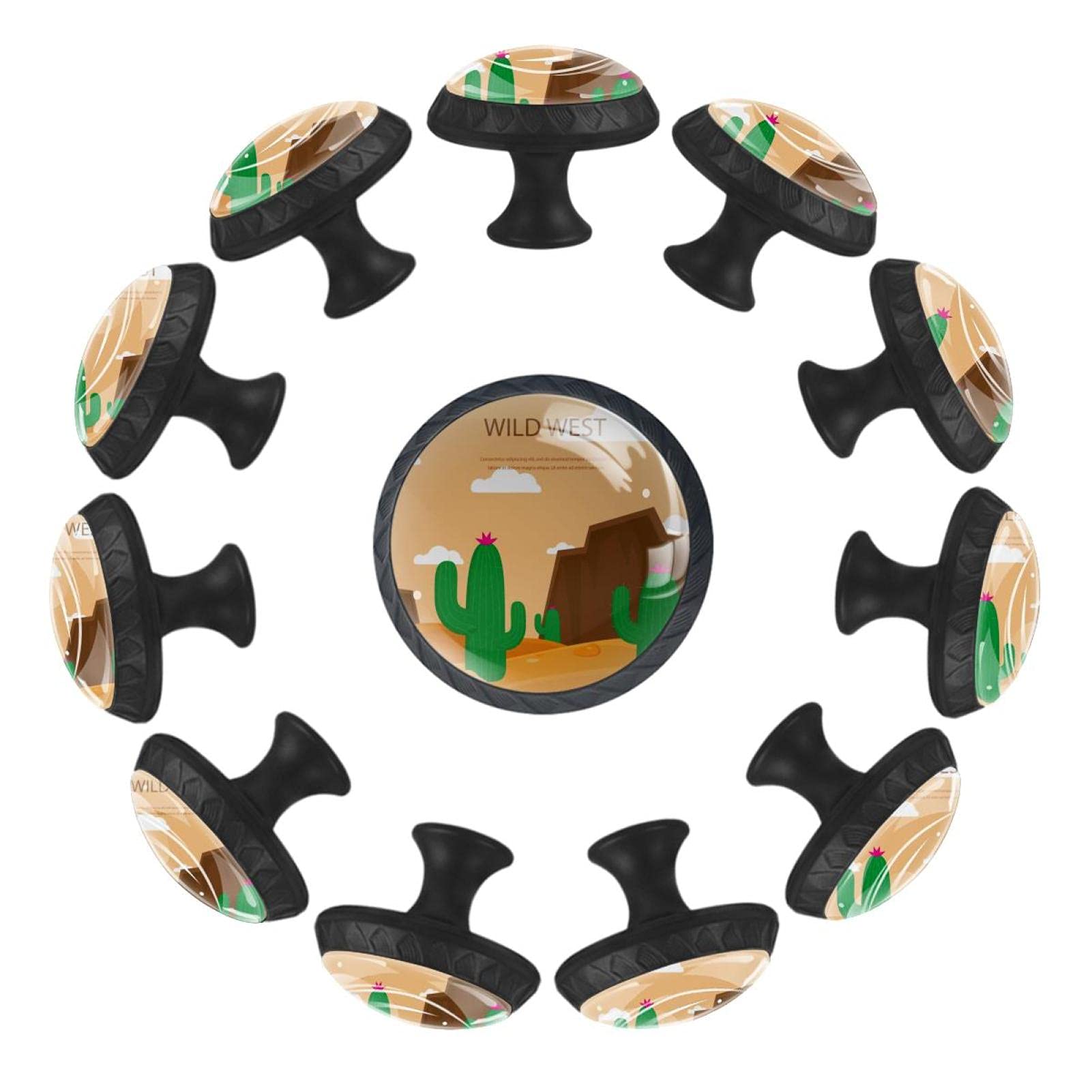 Boutons de tiroir cactus Wild West : finition soignée pour commode
