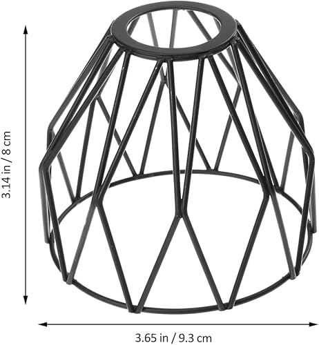 Miniatura 4 de Housoutil Pantalla de lámpara de alambre de hierro, cesta de lámpara de alambre de metal, jaula de bombilla industrial antigua, estilo vintage,