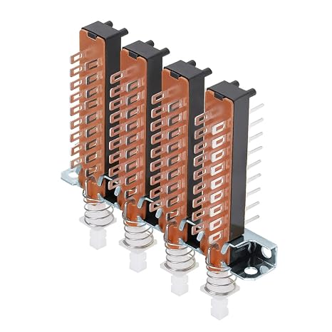 uxcell Interlock Push Button Switch Piano Type 6PDT 18 Pin 4 Row