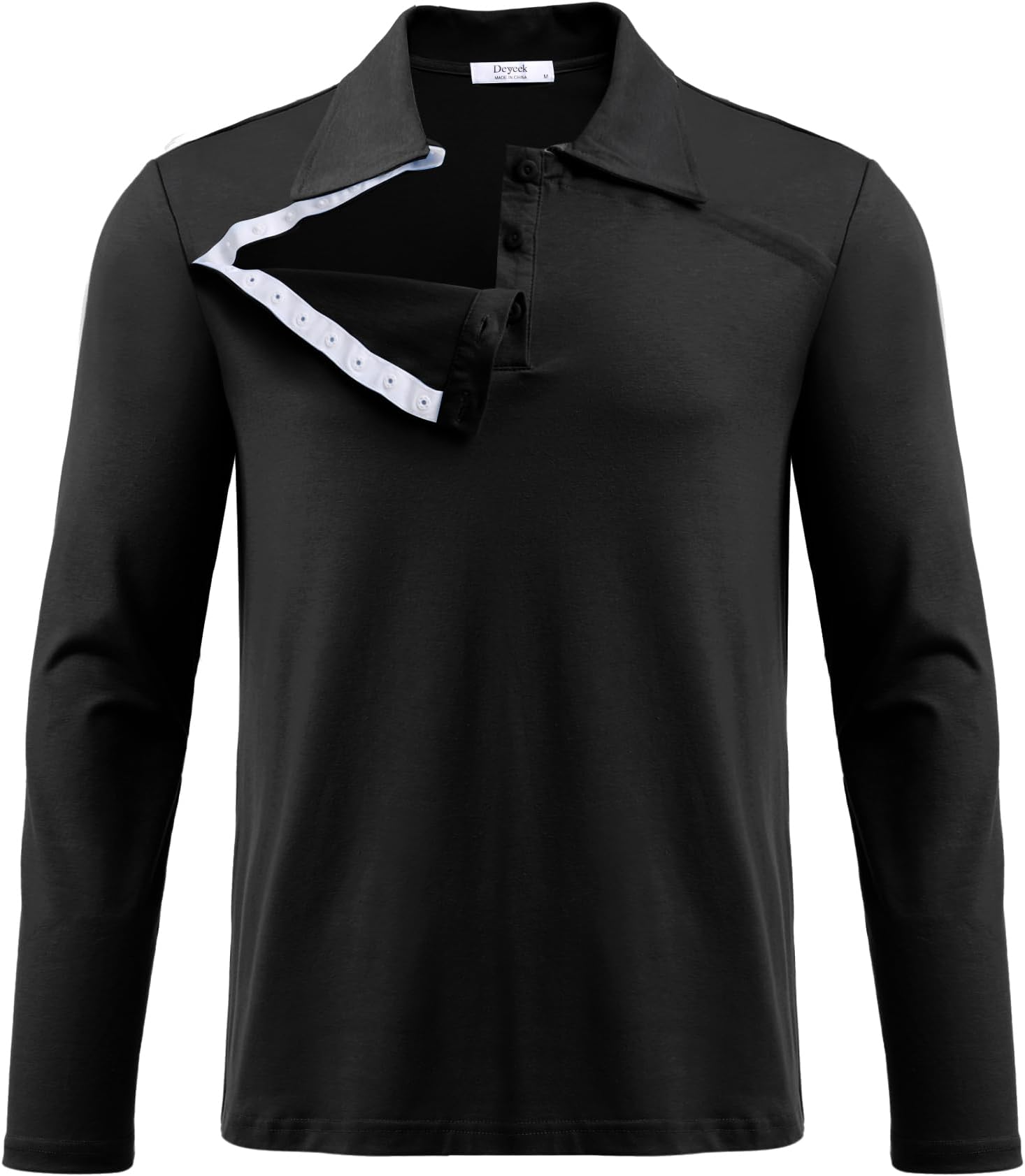 DeyeekUnisex Chemo Shirts for Port Access Post Shoulder Surgery Recovery Shirt Long Sleeve Tear Away Adaptive Chemo Clothing