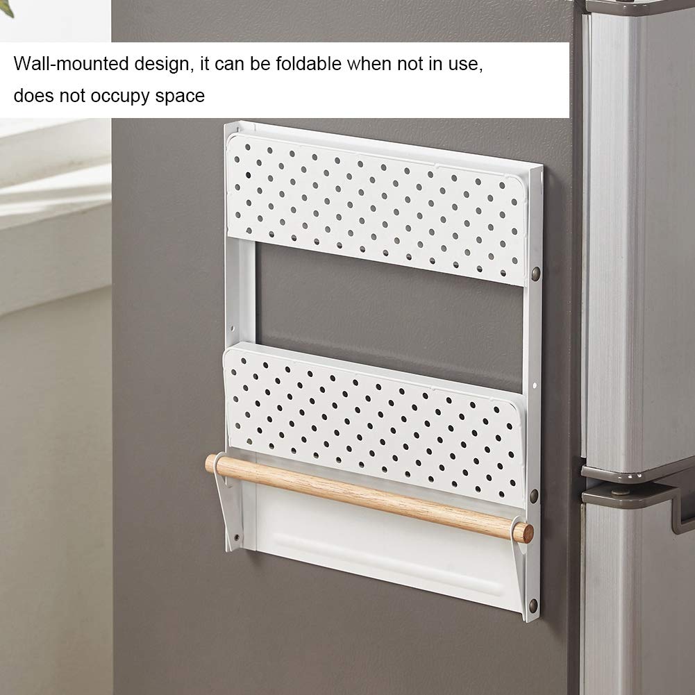 Almacenamiento Para Colgar En El Refrigerador, Especiero Magnético Para Refrigerador, Estante Para Refrigerador Plegable Multifuncional Para El Hogar, Organizadores Para Refrigerador (blanco)